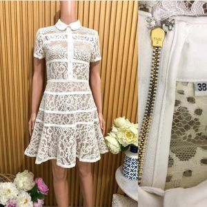 White Lace Collared Dress